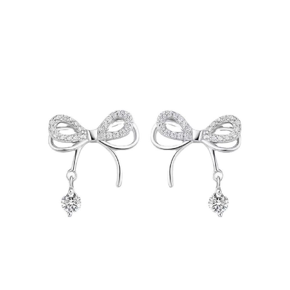 New Sterling Silver S925 Material Smart bow Butterfly Dream ear studs